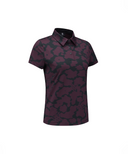 ANEW Golf Women's FA Flower Pattern Short T-Shirt - Burgundy