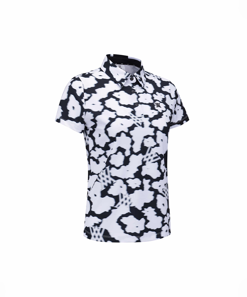 ANEW Golf Women's FA Flower Pattern Short T-Shirt - White