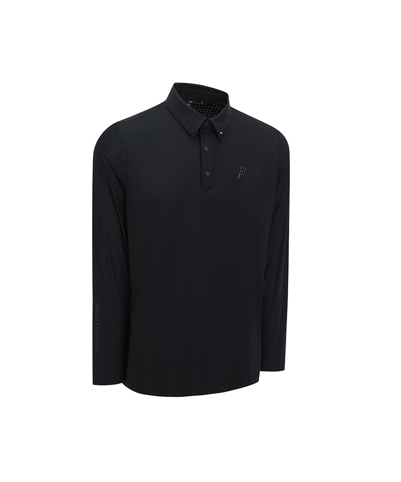 Men's SM Back Air Dot Long T-Shirt - Black