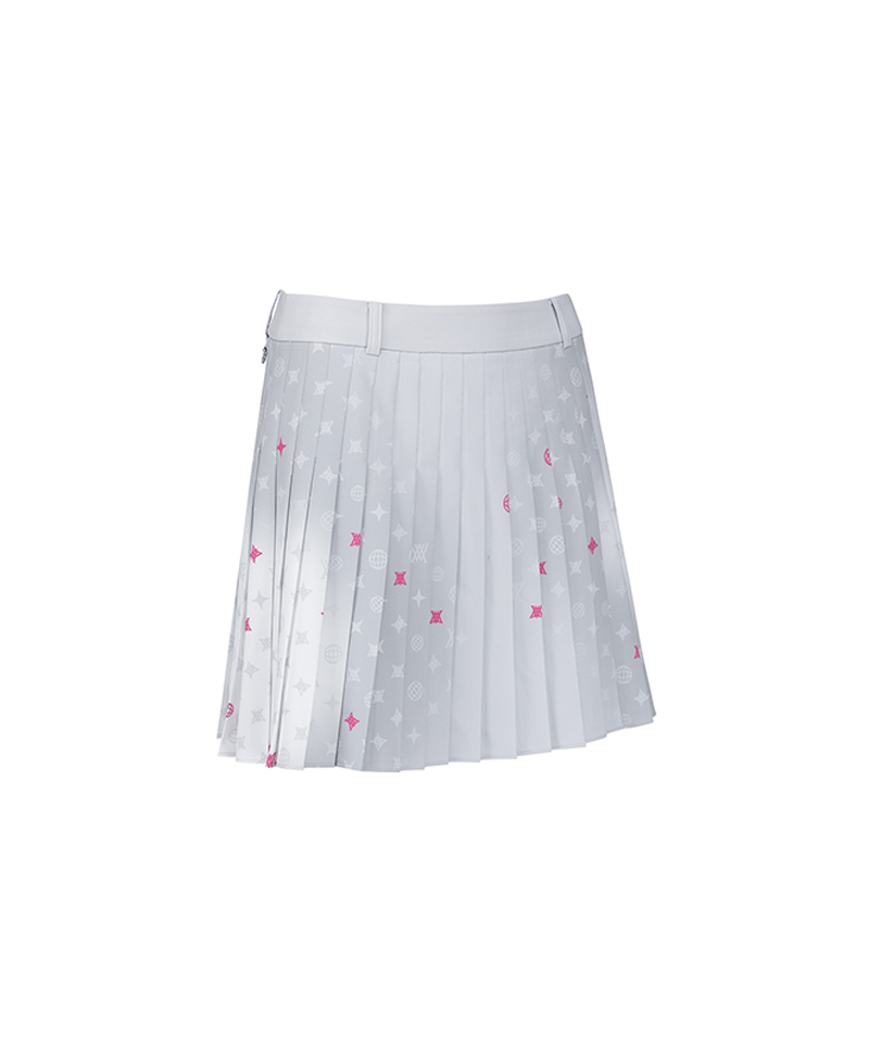 ANEW Golf Women's SM Gradation Pattern Pleated Skirt - Light Grey