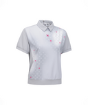 ANEW Golf Women's SM Gradation Pattern Short T-Shirt - Light Grey