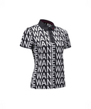 Women's SM Logo Pattern Short T-Shirt - Black