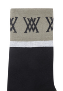 Women's Blocks Medium Neck Socks - Black