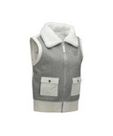 Women's WI Wide Collar Down Vest - Melange Grey