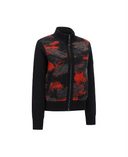 Women's WI Brushstroke Windproof Knit Cardigan - Red