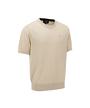 Men's Solid Short Sleeve Sweater - Beige
