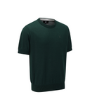 Men's Solid Short Sleeve Sweater - Dark Green