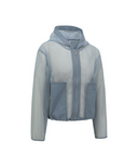 Women's Hooded Athleisure Jacket - Light Grey