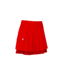 Women's Layered Pleats Skirt - Red