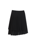Women's  Pleated Wrap Skirt - Black