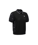 Women's Seasonal Pattern Half Zip T-Shirt - Black