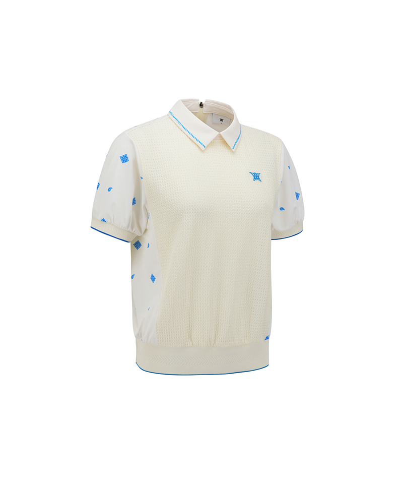 Women's Seasonal Pattern Half Zip T-Shirt - Ivory – Anew Golf USA Women's Seasonal Pattern Half Zip T-Shirt - Ivory – Anew Golf USA