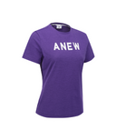 Women's Solid Round Short Sleeve T-Shirt - Purple