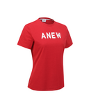 Women's Solid Round Short Sleeve T-Shirt - Red