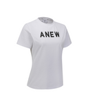 Women's Solid Round Short Sleeve T-Shirt-White