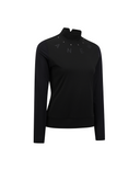 Women's Mock Neck Cooling Sleeve T-Shirt - Black