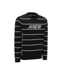 Men's Stripe Round Sweater - Black