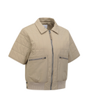 Women's Short Sleeve Jacket - Dark Beige