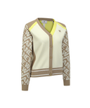 Women's Pattern Blocked Knit Cardigan - Dark Beige