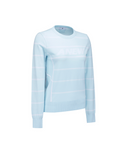 Women's Stripe Round Sweater - Ice Blue