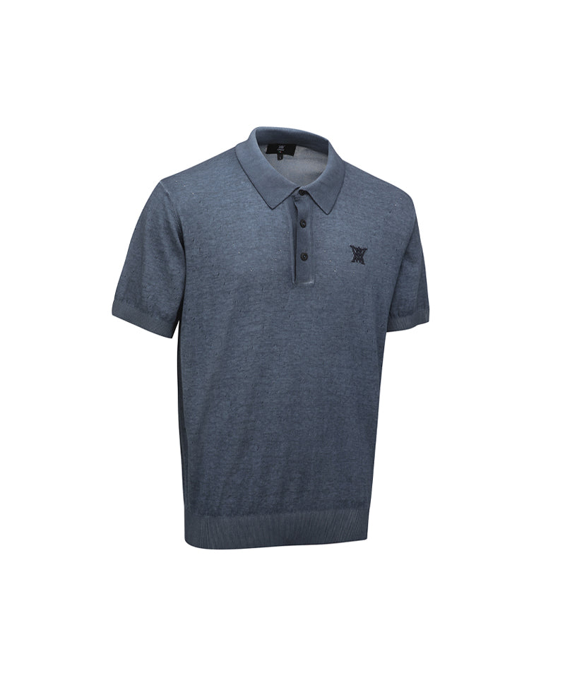 ANEW GOLF Jacquard Knit Polo Shirts - Blue