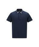 Men's Mesh Block Knit Collar Shot T-Shirt - Navy