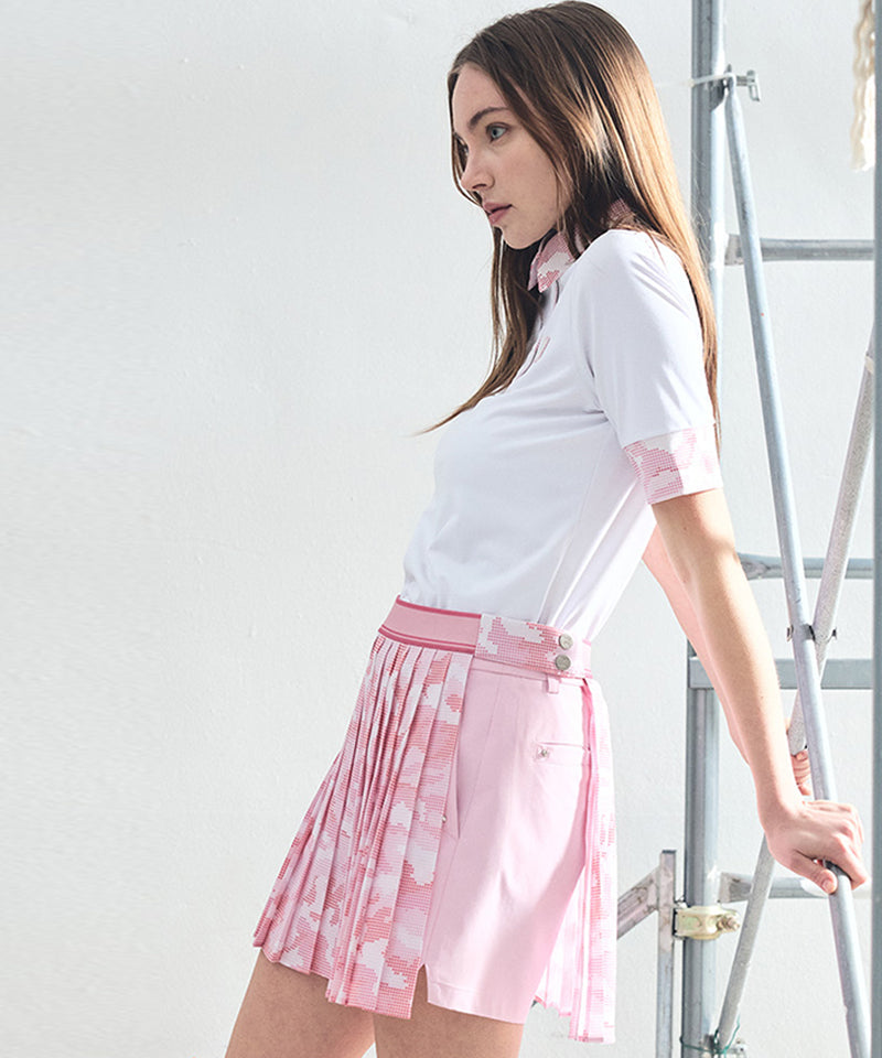 Women Camo Flage Point Short Shirt - White – Anew Golf USA Women Camo Flage Point Short Shirt - White – Anew Golf USA