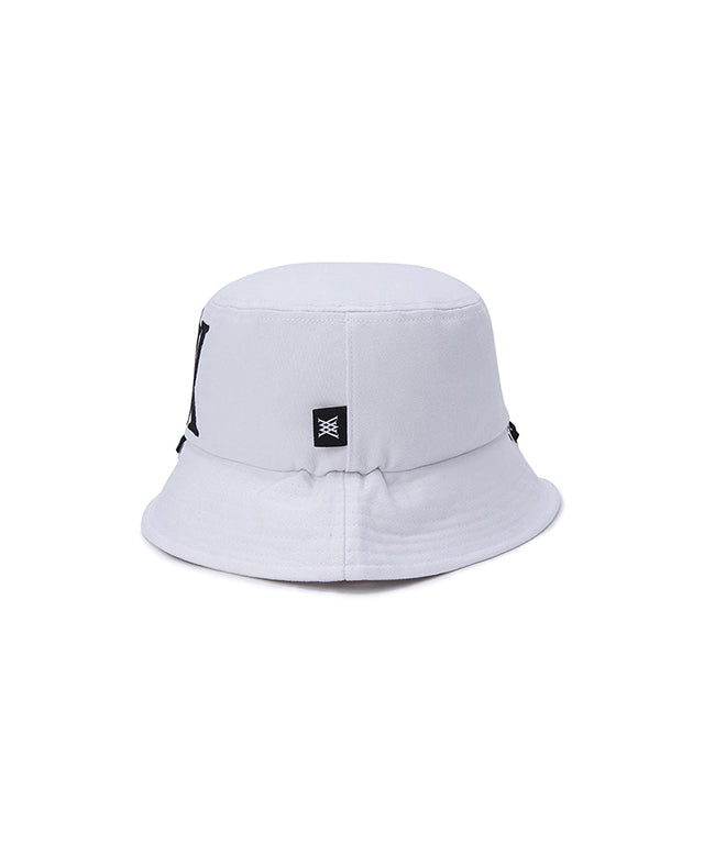 Unisex Big Logo Applique Bucket Hat -  White