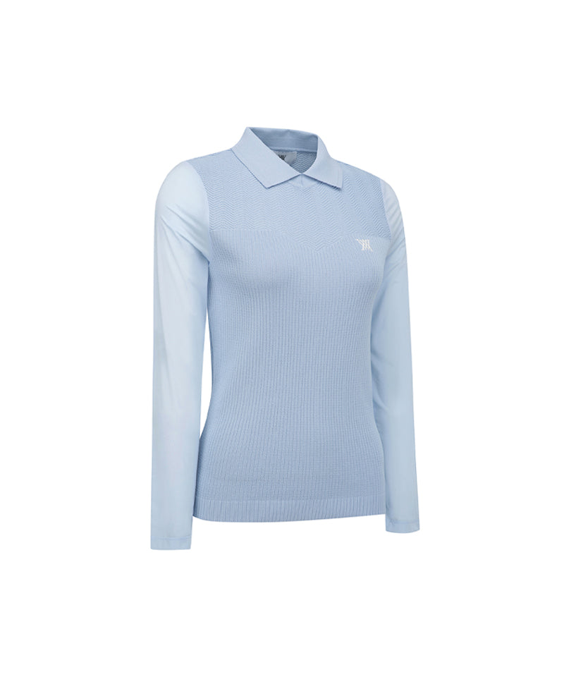 ANEW Golf Women's SM Hybrid Sweater - Light Blue
