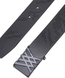Men's Camo Punching Pattern Belt - Black