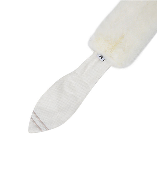Pitite Knit Fur Muffler - White