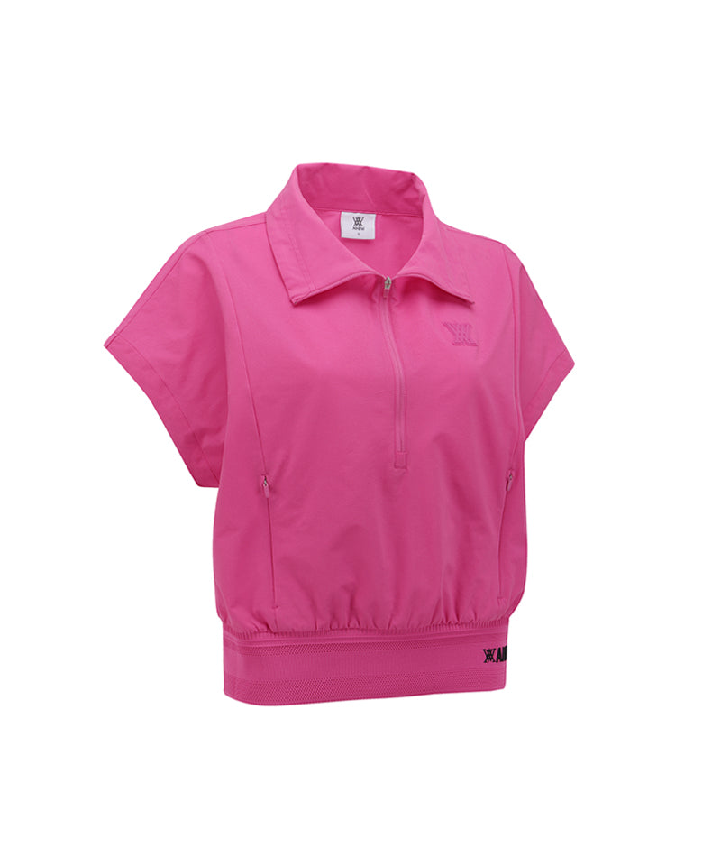 ANEW Golf Women's SM Short Sleeve Anorak Jacket - Hot Pink