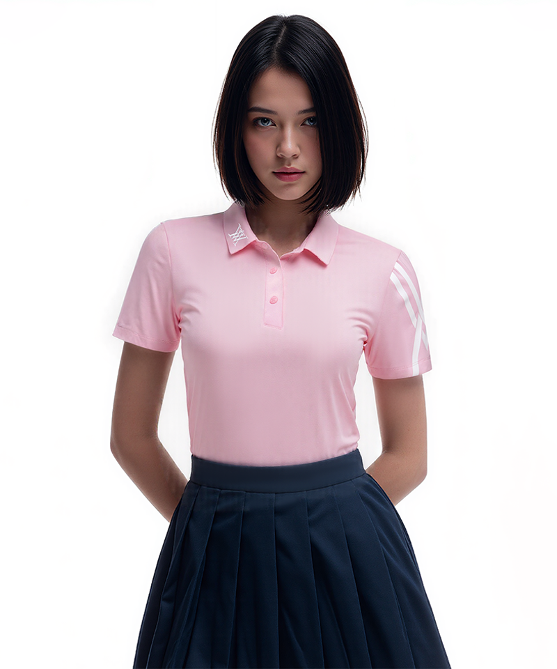 Women's Sleeve Print Short Sleeve T-Shirt - Pink