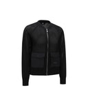 Women's Mesh Zip-Up Cardigan - Black