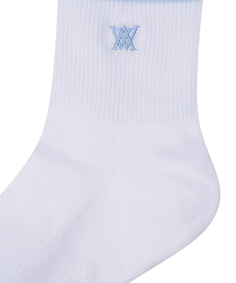 Women's Double Block Socks - Sky Blue