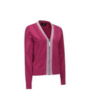 Women's Big Logo Intarsia Zip-Up Cardigan - Pink