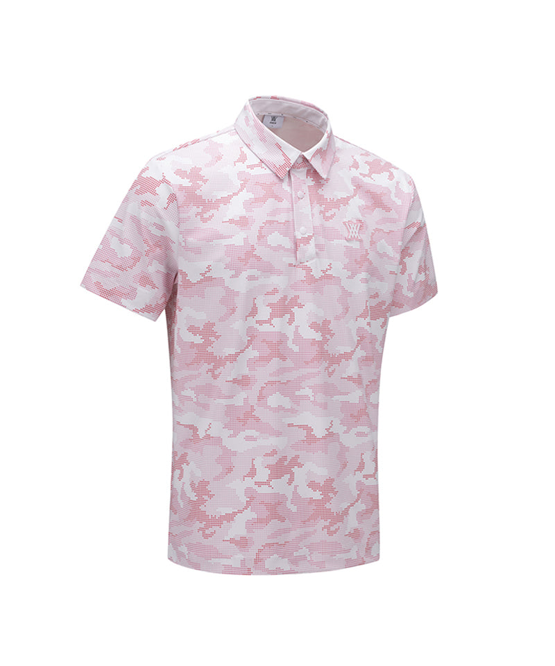 Men Camouflage Short T-Shirt - Pink