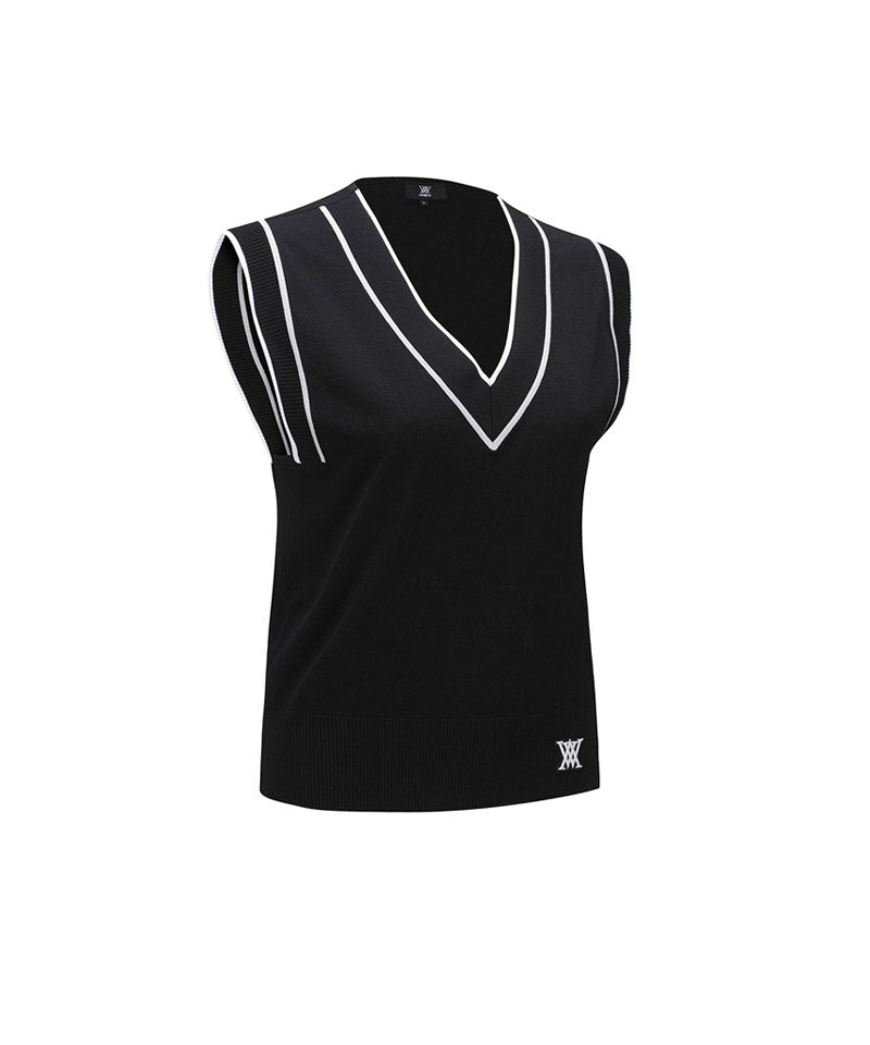 Women's Essential V-Neck Vest - Black