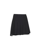 Women's Buckle Point Pleats Skirt - Black