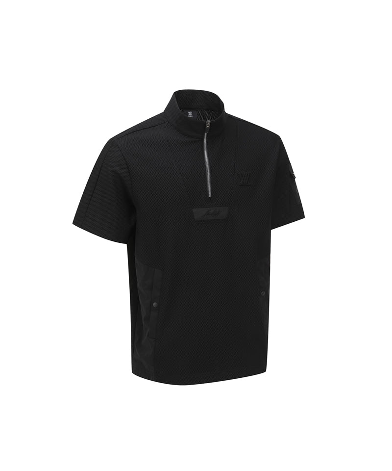 ANEW GOLF Men's SM Half Zip Short T-Shirt - Black