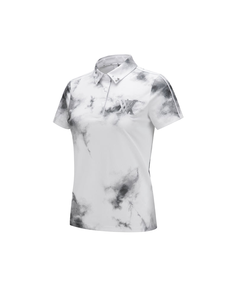 Women's SM Collared Short T-Shirt - White