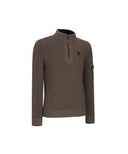 Men's Two Tone Half Zip-Up Pullover - Khaki