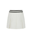 Women's Sweat Band Classic Pleats Skirt - Ivory