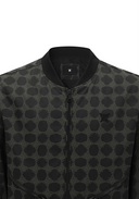 Men's Allover Logo Jacquard Hooded Jacket - Black