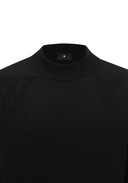 Men's Logo Pattern Turtleneck Sweater - Black