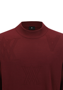 Men's Logo Pattern Turtleneck Sweater - Burgundy