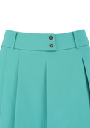 Women's Pleated Half Pants - Aqua Blue