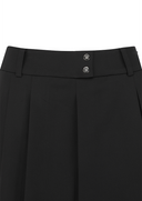 Women's Pleated Half Pants - Black