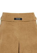 Women's Velvet High Waist Half Pants - Camel