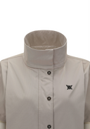 Women's Short Sleeve Hooded Anorak Set - Light Beige